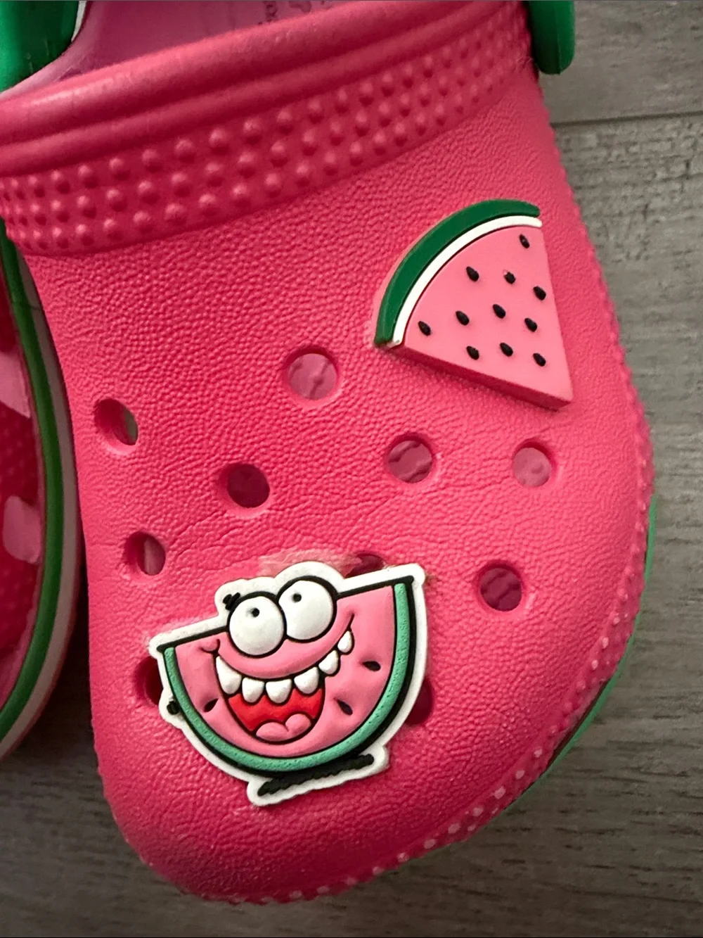 Crocs Kids jolly rancher Watermelon Clog Sandals - Pink & Green